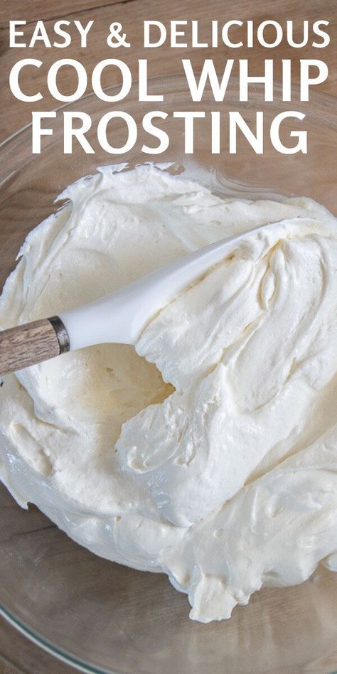 Cool Whip Cream Cheese Frosting Easy, How To Make Cool Whip Icing, How To Make Cool Whip Frosting, Diy Whipped Frosting, Cool Whip Frosting Cream Cheese, Icing Made With Cool Whip, Whipped Icing For Cake, Bettercreme Whipped Frosting Recipe, Easy Whipped Icing