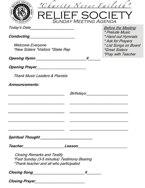 BRAGGIN RIGHTS SHE: Relief Society Sunday Meeting Agenda Relief Society Meeting Agenda Template, Relief Society Ministering Survey, Lds Relief Society Conducting Sheet, Free Relief Society Printables, Relief Society Agenda Templates, Relief Society Conducting Sheet Free 2023, New Relief Society Presidency, Relief Society Presidency Meeting Agenda Free Printables, Relief Society Get To Know You