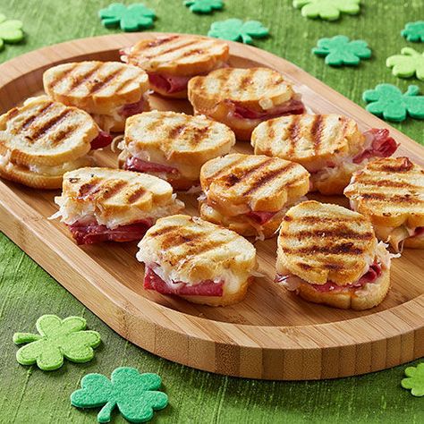 Mini Paninis - The Pampered Chef® Paninis Recipes, Snack Platters, Baguette Slices, Grill Press, Corn Beef, Pampered Chef Party, Deli Turkey, Pampered Chef Recipes, The Pampered Chef