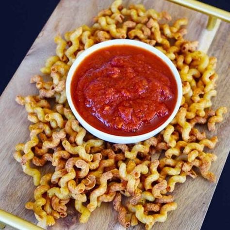 Air Fryer Pasta Chips Recipe [+ Video] - Pasta Chips Recipe, Air Fryer Pasta Chips, No Salt Seasoning, Air Fryer Pasta, Fried Pasta, Salt Seasoning, Pasta Chips, Homemade Seasoning, Healthy Appetizer Recipes