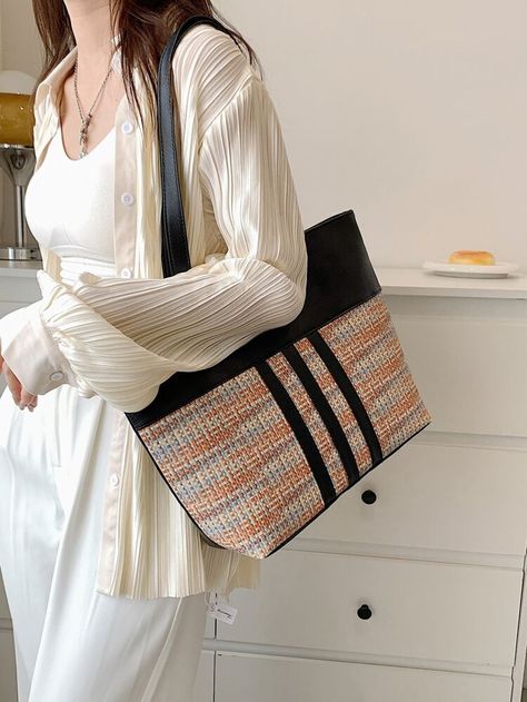 Color Block Tote, Stylish Shoulder Bag, Word Wrap, Diy Supplies, Shoulder Tote Bag, Womens Tote, Shoulder Tote, Leather Coat, Womens Tote Bags