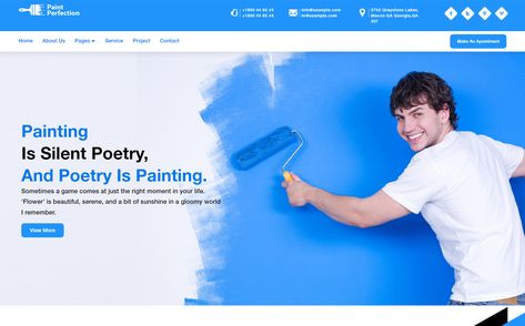 Painting Website, Company Newsletter, House Painter, Services Website, Building Painting, About Us Page, Paint Companies, Service Projects, Template Site