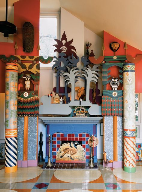 See the Most Radical Postmodern Interiors from Around the World - Galerie Charles Moore, Moore House, Michael Graves, Philip Johnson, Ceiling Murals, Kengo Kuma, Material Palette, Van Der Rohe, Mies Van Der Rohe