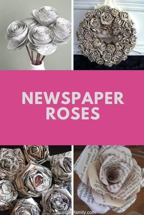 Art With Newspaper, Newspaper Centerpiece, News Paper Flowers, Newspaper Centerpiece Ideas, Diy Newspaper Crafts, Newspaper Flowers Diy, Newspaper Craft, News Paper Crafts, Flowers With Newspaper