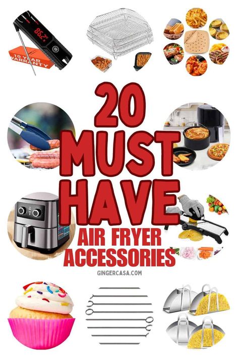 20 Must Have Air Fryer Accessories Every Foodie Needs - Ginger Casa Air Fryer Gift Basket Ideas, Breakfast Pockets, Air Fryer Accessories, Gifts 2023, Ultimate Gift Guide, Gift Basket Ideas, Air Frying, The Ultimate Gift, Basket Ideas