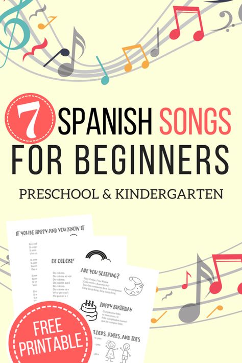 Preschool Spanish Lessons, Spanish Learning Activities, Preschool Spanish, Lyrics Videos, Learning Spanish For Kids, Spanish Curriculum, Free Homeschool Curriculum, Homeschool Spanish, Spanish Lessons For Kids