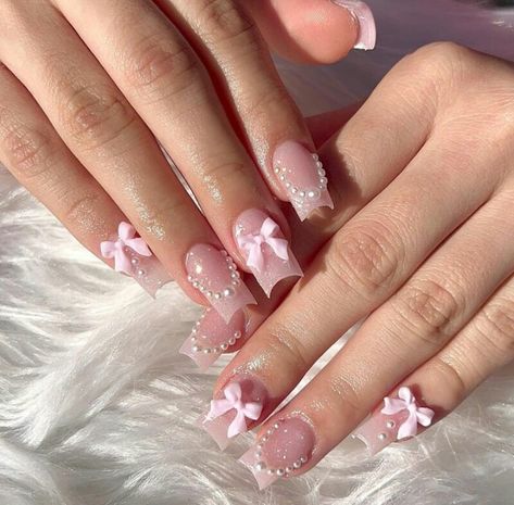 Short Square Nails. Short Square Nails Aesthetic, Aesthetic Gel X Nails, Coquette Nails Short Square, Square Coquette Nails, Nail Ideas For Spring Square, Coquette Square Nails, Coquette Nails Square, French Nails Square Short, Coquette Short Nails