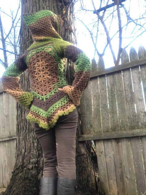 Pattern Gallery: Magical Coat Collection | Morale Fiber Crochet Elven, Poncho Haken, Psytrance Clothing, Crochet Jackets, Crochet Jacket Pattern, Gilet Crochet, Crochet Vest Pattern, Boho Clothes, Crochet Sweaters