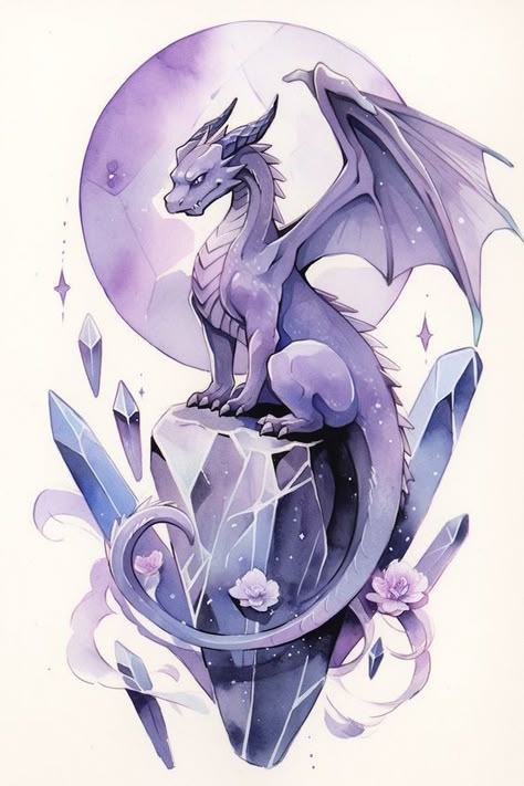 Baby Dragons Drawing, Easy Dragon Drawings, Cute Dragon Drawing, Watercolor Paintings Of Animals, Mythical Creatures Fantasy, Mythical Dragons, Dragon Artwork Fantasy, Creature Artwork, Phoenix Rising