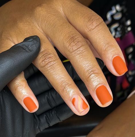 @manisandmimosas on Instagram: "You know it’s Fall when the girls start requesting this famous OPI Burnt Orange. Can anybody guess which one it is? ⁣ ⁣ I’ll give you a hint…🍕🍰⁣ ⁣ 💅🏻: Gel Manicure + Nail Art w/ Matte Finish ⁣ 📸: Feat. OPI⁣⁣⁣⁣ ⁣⁣ •⁣⁣⁣⁣⁣⁣⁣⁣⁣⁣⁣⁣ •⁣⁣⁣⁣⁣⁣⁣⁣⁣⁣⁣⁣ •⁣⁣⁣⁣⁣⁣⁣⁣⁣⁣⁣⁣ ⁣⁣⁣ #naturalnailsonly #chicagonails #cuticlecare #naturalnailartist #chicagonailtech #nailcheck #abstractnailart #dndpolish #nailstyle #polishednails #nochipmanicure #bgdn #dopenails ⁣#abstractnails #nailcont Burnt Orange Nails, Matte Gel Nails, No Chip Manicure, Short Natural Nails, Orange Nail Designs, Natural Nail Designs, Manicure Nail Art, Abstract Nail Art, Cute Gel Nails