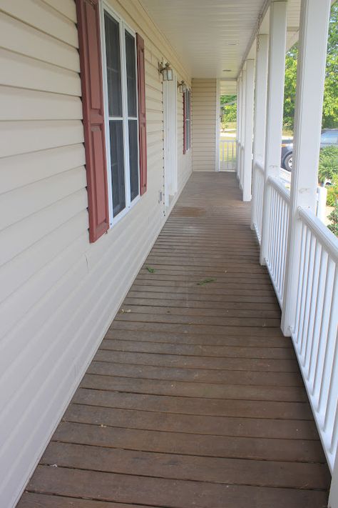 I'm Sharon with you...: refreshing the porch... Narrow Covered Porch Ideas, How To Style A Long Narrow Front Porch, How To Decorate A Long Porch, Front Porch Ideas Long Narrow, Long Porch Furniture Layout, How To Decorate Small Porch, Narrow Porch Seating, Small Narrow Porch Decorating Ideas, Front Porch Color Ideas Paint