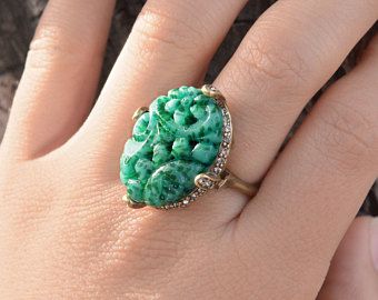 Sweet Romance Jewelry by Shelley Cooper. by ShelleyCooperJewelry 1920s Ring, 1920s Jewelry, Victorian Bracelet, Slide Bracelet, Green Ring, Asian Jewelry, Antique Bracelets, Green Rings, Bracelet Wedding