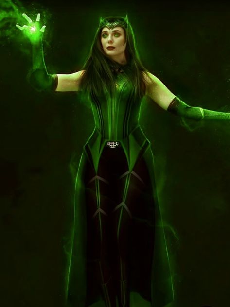 Green Scarlet Witch, Scarlet Witch Green, Witch Outfit, Scarlett Witch, Fandom Outfits, Elizabeth Olsen, Scarlet Witch, Scarlet, Green Dress