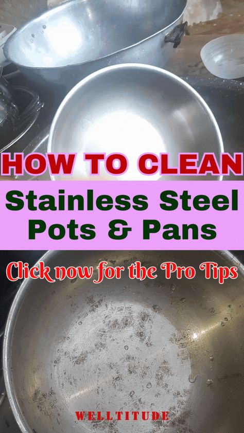 Discover how to achieve spotless stainless-steel pots and pans. Our expert tips reveal the ultimate cleaning hacks and more. Say goodbye to stubborn stains and hello to gleaming cookware. Click for the full guide. #KitchenMagic #HomeHacks #PansCleaning #Burnt #Burned #CleaningHacks #Affiliate How To Clean Pots And Pans, How To Clean Pots And Pans Bottoms, How To Clean Stainless Steel Pans, Clean Stainless Steel Pans, Cleaning Burnt Pans, Cleaning Pots And Pans, Best Pots And Pans, Stainless Steel Pots And Pans, Wreath Hook