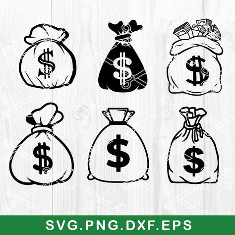 Money Bags Drawings, Bag Of Money Tattoo, Money Bag Outline, Money Bag Stencil, Moneybag Tattoos Stencil, Money Bag Hand Tattoo, Money Bag Nails, Money Bag Tattoo Design, Money Bag Drawing