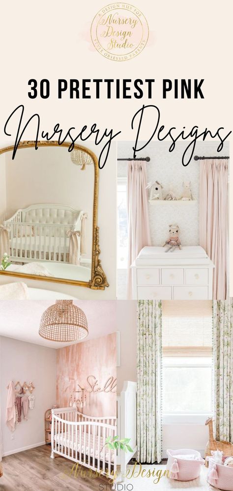 30 pink nursery designs Pink Nursery Paint Colors, Pink Nursery Paint, Soothing Nursery, Pink Nursery Wallpaper, Pink And Green Nursery, Pink Gold Nursery, Nursery Paint Colors