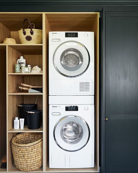 Miele Australia on Instagram: “Not only is a washer and dryer stacking kit ideal for a safe installation, you can also choose an option with a drawer for added storage…” Miele Kitchen, Old Refrigerator, Miele Appliances, Laundry Room Closet, Laundry Design, Experience Center, Front Loading Washing Machine, Washing Machine And Dryer, Laundry Appliances