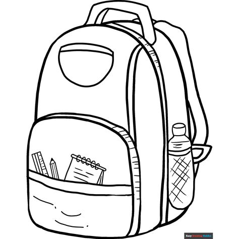 Free Backpack Coloring Page for Kids Backpack Coloring Page, Free Printable Coloring Sheets, A Coloring Page, Travel Journal Scrapbook, Drawing Guides, School Coloring Pages, Printable Coloring Sheets, Journal Scrapbook, Coloring Tutorial