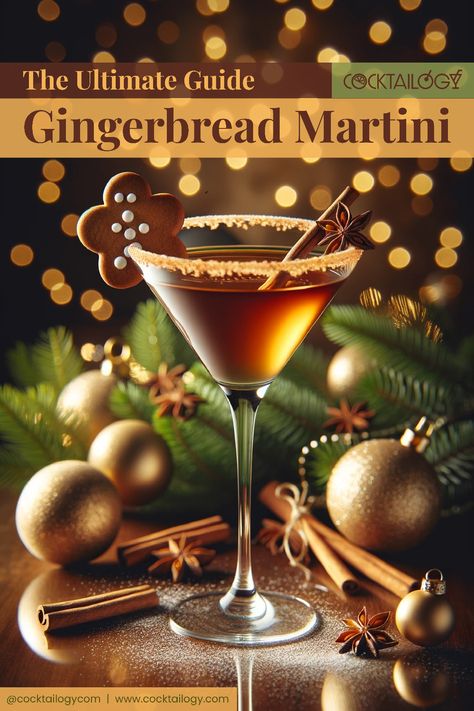 Gingerbread Martini Cocktail Ginger Bread Cocktail, Gingerbread Drinks Alcohol, Gingerbread Cocktail, Gingerbread Martini Recipe, Christmas Cocktails Vodka, Gingerbread Martini, Whiskey Drinks Recipes, Holiday Flavors, Gingerbread Syrup