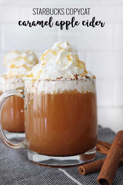 Starbucks Caramel Apple Cider, Starbucks Apple Cider, Apple Chai Latte, Slow Cooker Caramel, Apple Cat, Caramel Apple Cider, Starbucks Caramel, Apple Cider Recipe, Apple Cider Caramels