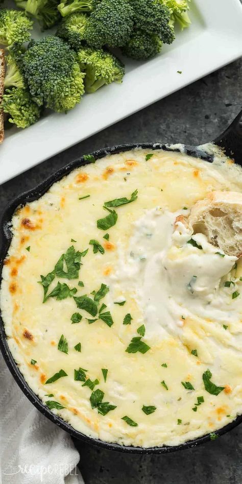 Cheesy Chicken Alfredo Dip Recipe Chicken Alfredo Dip Recipe, Chicken Alfredo Dip, Alfredo Dip, Cheesy Chicken Alfredo, Appetizers Chicken, Easy Super Bowl, Baked Dips, Superbowl Appetizers, The Recipe Critic