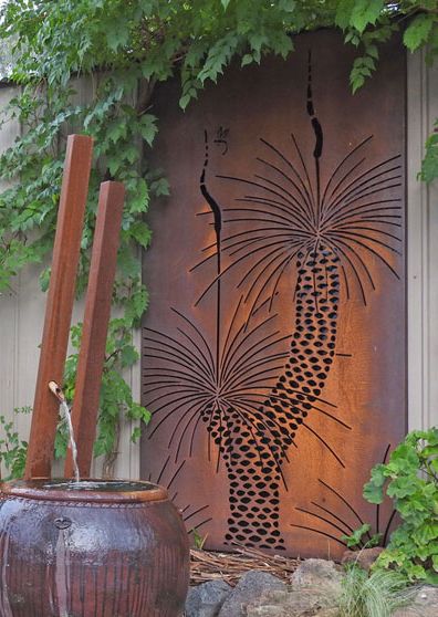 Decorative Metal Screen, Grass Tree, Outdoor Metal Wall Art, Custom Metal Art, Garden Screening, Metal Sculptures, Tree Artwork, Privacy Screen Outdoor, Metal Tree Wall Art