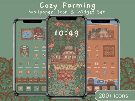 SophiesJournal - Etsy Stardew Valley Widget Icons, Tablet Background Wallpapers Aesthetic, Stardew Valley Phone Wallpaper, Home Screen Icons Aesthetic, Android Widget Design, Stardew Wallpaper, Wallpaper Stardew Valley, Stardew Valley Wallpaper Iphone, Cozy Iphone Wallpaper