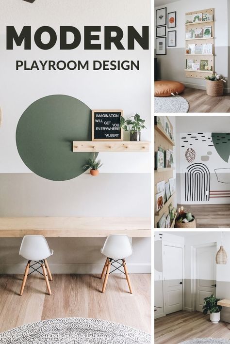 Playroom Color Scheme, Green Playroom, Playroom Paint Colors, Playroom Paint, Number Decor, Playroom Decor Ideas, Glam Apartment, Modern Playroom, Bedroom Girl