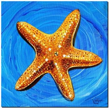 2010_starfishstarbright_12x12 Vincent Scarpace, Starfish Drawing, Mary Painting, Starfish Painting, Dollar Art, Sand Dollar Art, Sea Paintings, Starfish Art, Seashell Painting