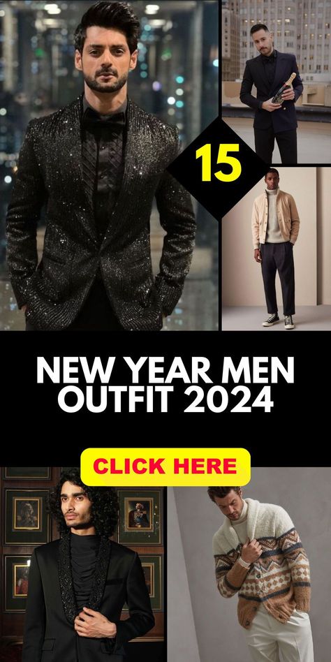 Chinese New Year men outfit 2024 is all about making a stylish entrance into the new year. With Lunar New Year parties on the horizon, gentlemen are opting for classy black and white suits that capture the festive spirit. Don't let the cold weather of winter dampen your style; stay warm and fashionable as you welcome 2024. New Year Wedding Guest Outfit, New Years Eve Men Outfit, Mens Masquerade Outfit Ideas, Winter Party Outfit Men, Men’s New Years Outfit, New Year’s Eve Outfit Men, New Years Outfit Men, New Year Men Outfit, Year End Party Outfit