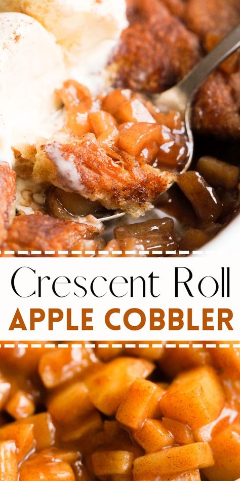 Apple Crescent Roll Dessert, Crescent Desserts, Fresh Apple Recipes, Crescent Roll Apple, Apple Crescent Rolls, Apple Cobbler Easy, Crescent Roll Dessert, Easy Crescent Rolls, Recipe Using Apples