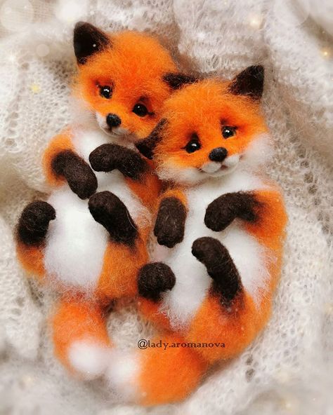 Russian Artist Creates Adorable Mini Felt Animals And Here Are 30 Of The Best Ones | Bored Panda Mini Felt Animals, David The Gnome, Felt Fox, Heartwarming Photos, Wool Animals, Cute Little Kittens, Cute Christmas Gifts, Weird Creatures, Russian Artists