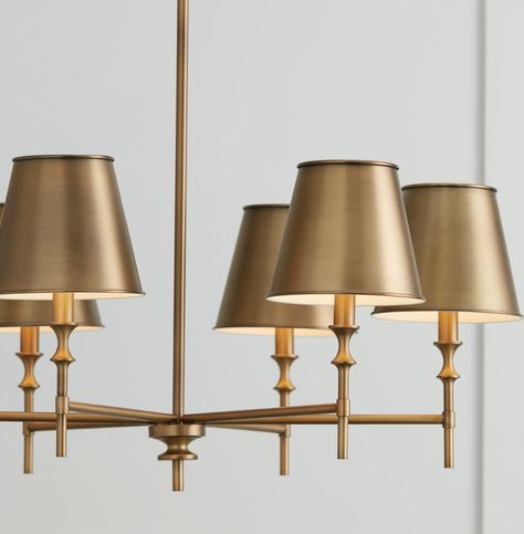 Capital Lighting 449761AD-707 Whitney Mid-Century Retro Vintage Metal Shade Chandelier, 6-Light 360 Total Watts, 27" H x 34" W, Aged Brass #oldmoneyaesthetic #sofiarichiestyle #richgirlaesthetic #oldmoneystyle #oldmoneyoutfits #grandmillennialstyle #oldmoneyinteriordesign #coquette #coastalstyle #coastalgrandaughter #oldmoneyaesthetic #oldmoney #sofiarichiewedding #summer #grandmillennial #modernvintagedecor #elevateddecor #goldchandelier Aged Brass Chandelier, Capital Lighting Fixture, Classic Chandelier, Capital Lighting, Traditional Chandelier, Large Chandeliers, Chandelier Shades, Brass Chandelier, Chandelier Ceiling Lights