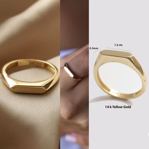 Ⓜ14k Gold Empty İnside Signet Ring Fine Jewelry Gift For Women Wedding Chic Dainty Modern Oval Ring Design Elegant Yellow Gold ⓂThis dainty women signet ring model designed for person who loves simplicity. Purpose of gold rings with dozens of models reflect your style in daily use. You can reveal the creative originality that appeals to your soul ...#Exploring #The #of #the #Jewelry #Beauty #Elegance #and #Minimalist #Gemstone #Embracing #Organizers #Jewelry #Simplicity #the #StatementJewelry Gold Rings Simple For Men, Man Ring Design Gold Simple, Men Rings Gold Simple, Plain Gold Rings For Men, Unique Gold Rings For Women, Women Rings Gold Design, Gold Rings For Men Unique, Mens Ring Designs Gold, Woman Gold Jewelry