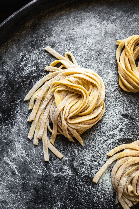 fresh made fettuccine | ful-filled.com #pasta #noodles #fettuccine #foodphotography Making Homemade Pasta, Kitchenaid Pasta, Pickled Red Onion, Pickled Onion, Whipped Goat Cheese, Pasta Noodle Recipe, Pasta Roller, Pasta Bar, Smoked Trout