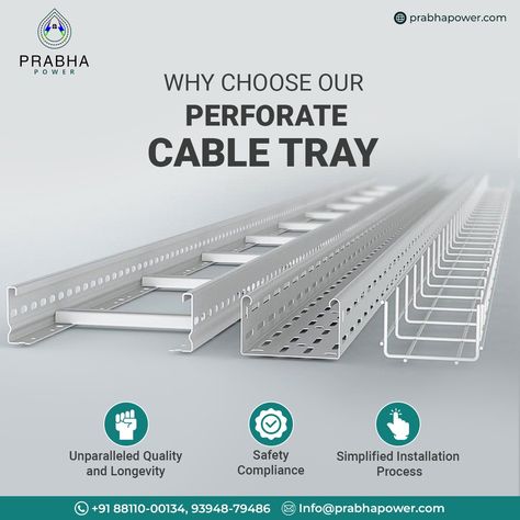 ✨Enter the realm of connectivity with Prabha Power's Perforate Cable Tray! 🌟 It's like a conductor leading an orchestra of cables, effortlessly guiding them through your space. 🎶 👉Why Prabha Power? Because we turn the mundane into magic. With our commitment to excellence, every cable tray becomes a masterpiece of efficiency and elegance. 💫 🤗Experience the joy of seamless installation and maintenance, and let your space sing with the melody of innovation. 👉Choose Prabha Power for a journe... Solar Structure, Cable Trays, Cable Tray, Tray Design, The Melody, The Mundane, Orchestra, Solar, Web Design