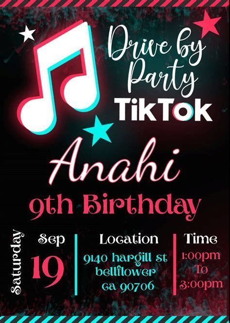 [+9] INVITACIONES De TIK TOK Gratis / Free Para Editar In Editable Birthday Cards, Birthday Party Invitations Free, Custom Birthday Invitations, Girl Birthday Party Invitations, Diy Party Favors, Birthday Party Printables, Birthday Party For Teens, Party Printables Free, Birthday Surprise Party