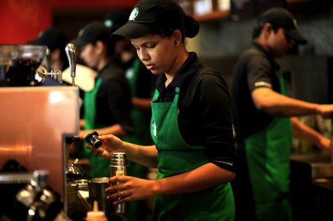 Pin for Later: 9 New Things Happening With Starbucks This Year More than 5,000 Starbucks employees are receiving full tuition reimbursement toward a four-year college education right now. Starbucks Hacks, Corporate Wellness Programs, Starbucks Barista, Workforce Management, Corporate Wellness, Tim Hortons, Preventative Health, Wellness Programs, Part Time Jobs