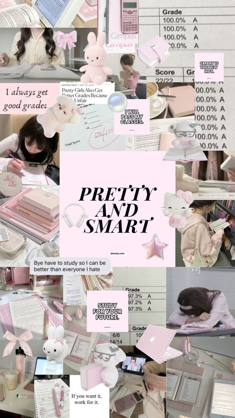 Pretty And Smart, Study Well, School Wallpaper, Vision Board Wallpaper, Girly Wallpapers, Study Board, Vie Motivation, Motivational Wallpaper, Vision Board Inspiration