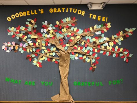 Goodrell is Grateful Gratitude Tree, Third Grade Art, Art Room Posters, Trees For Kids, Activity Room, Paper Tree, 10 Frame, Room Posters, Tree Wall