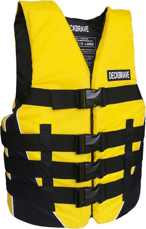 DECKBRAVE Adult Type I PFD Canadian ULC Approved Life Jacket Nylon Foam Life Vest for Water Sports (2XL/3XL, Yellow), Life Jackets & Vests - Amazon Canada Life Jackets, Amazon Canada, Life Vest, Life Jacket, Sports Cycle, Fashion Toys, Music Gifts, Camping Gear, Electronic Music