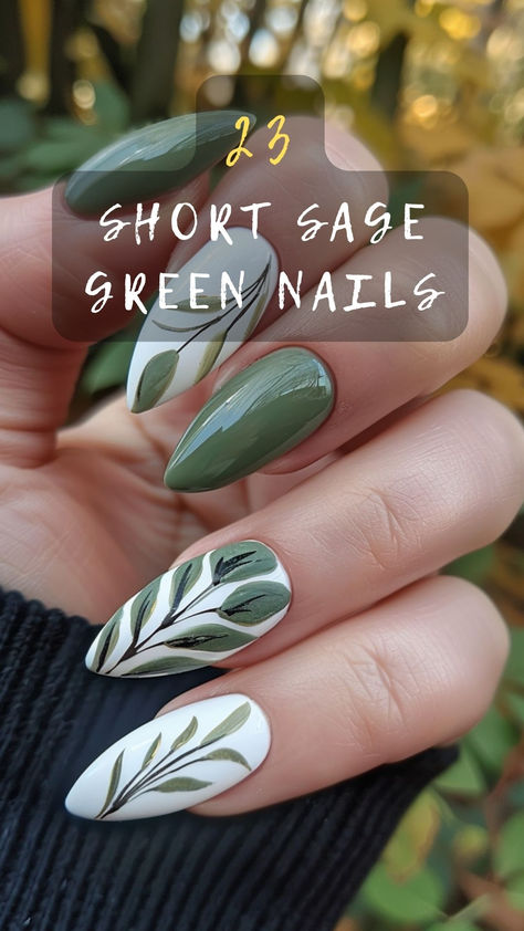 Trendy Short Sage Nails Await You! Dive Into 23 Short Sage Green Nail Ideas That Keep You Trendy And Fresh All Year Long. Ready For Trendy? Click To Explore And Fresh! 💅🌿#TrendyNails #FreshLooks #SageGreen #ExploreFresh #NailTrends September Green Nails, Green Gel Nails Short Design, Sage Green And Dusty Blue Nails, Sage Wedding Nails For Bride, Sage Ombre Nails, Short Sage Green Nails, Short Green Nails Ideas, Sage Nails Design, Sage Green Nail Designs