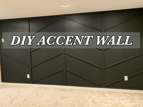 Diy Black Accent Wall, Black Herringbone Wall, Chevron Accent Wall, Dining Room Wall Ideas, Herringbone Accent Wall, Accent Wall Diy, Black Accent Wall, Diy Board And Batten, Room Wall Ideas