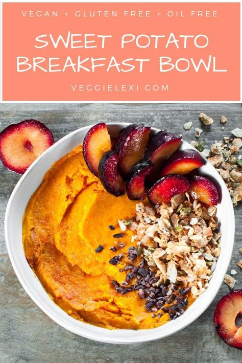 Pomegranate Breakfast, Sweet Potato Breakfast Bowl, Potato Breakfast Bowl, Coconut Clusters, Halloween Food Dinner, Potato Breakfast, Breakfast Vegan, Yummy Sweet Potatoes, Healthy Recipes Clean