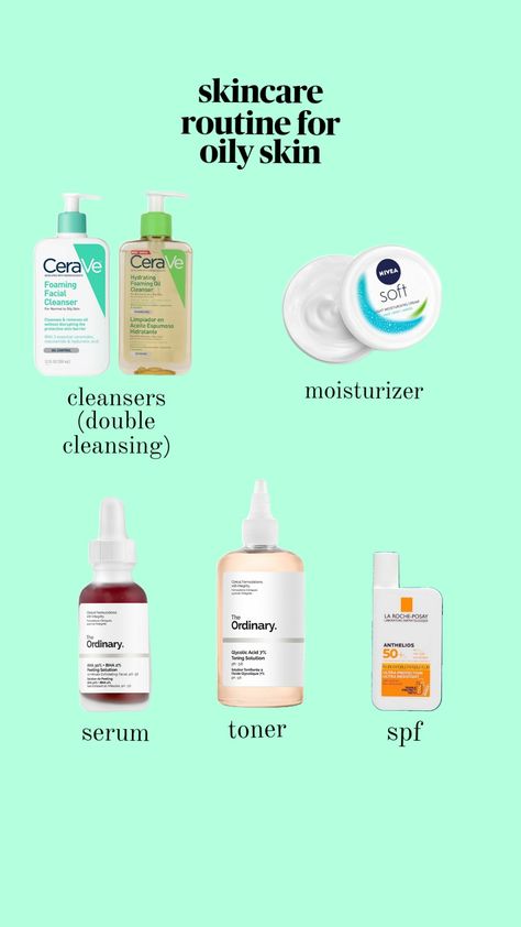 skincare for oily skin🎀 #skincare #oilyskin Face Care Routine Products Oily Skin, Best Oily Skin Moisturizer, Skincare For Oily Skin Routine, Best Skincare Products For Oily Skin, Exfoliate Oily Skin, Skincare Routine Oily Skin, Oily Skin Moisturizer, Skincare Oily Skin, For Oily Skin Skincare