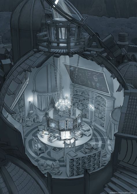 ArtStation - FZD - Mage Tower, Arthur Haefeli Mage Tower, Interior Concept Art, Feng Zhu, Fantasy Wizard, Jr Art, Fantasy Props, Interior Concept, House Drawing, 3d Modelling