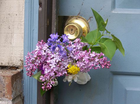 May Flowers on the Doorknob by AlyssssylA, via Flickr May Day Traditions, May Basket, Happy May Day, May Baskets, May Day Baskets, Remember Day, May Days, Happy May, May Day