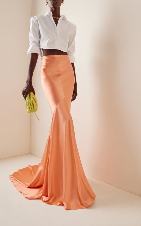 Apricot Crush, Sergio Hudson, Silk Maxi Skirt, Silk Maxi, Skirt Design, Mode Inspiration, Couture Fashion, Moda Operandi, Look Fashion