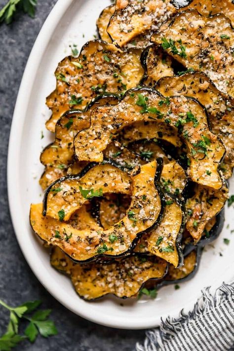 Roasted Acorn Squash Recipe Parmesan Acorn Squash, Healthy Thanksgiving Sides, Thanksgiving Side Dishes Healthy, Roasted Acorn Squash, Acorn Squash Recipes, Savory Herb, Healthy Thanksgiving, Thanksgiving Recipes Side Dishes, Acorn Squash