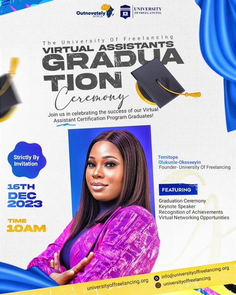 Graduation Flyer Design, Flyers Design, University Graduation, Church Poster Design, Church Poster, Flyer And Poster Design, Social Media Poster, Happy Graduation, Keynote Speakers